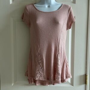 Pink Republic Blush Lace Accent Tunic